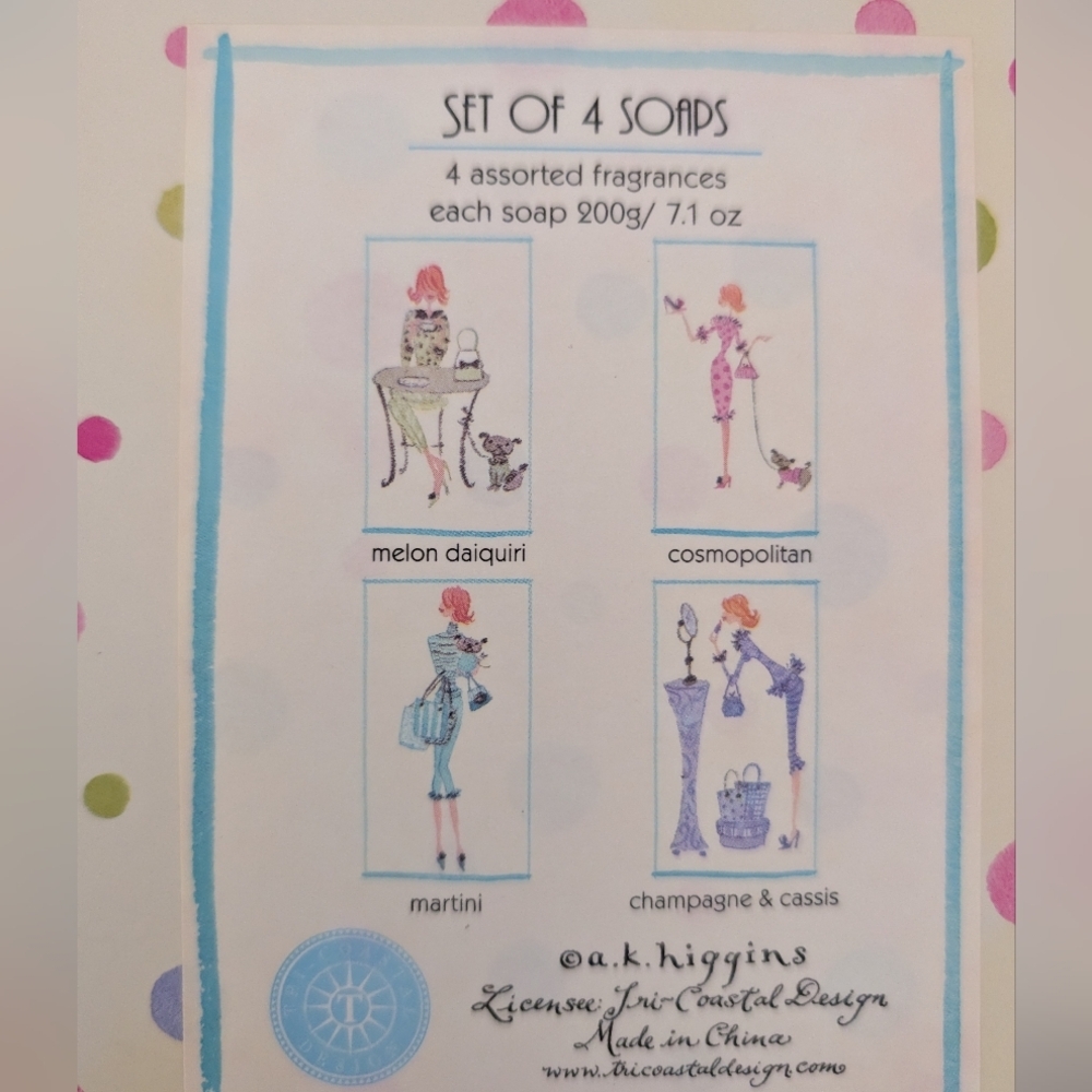 Set of 4 Fashion Illustration Soaps, So Cute For Display Or Special Occasions - Picture 3 of 3